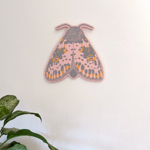 Moth Painting on Wood | Wall Sculpture in Wall Hangings by Melissa Arendt