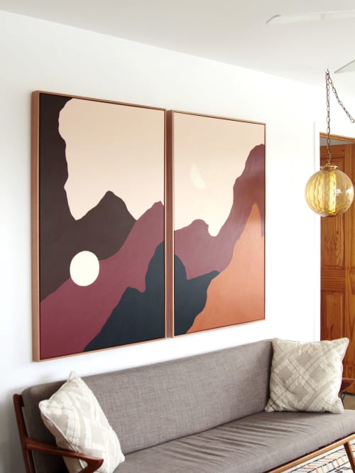 Desert Eclipse Diptych | Paintings by Ana DiGiallonardo