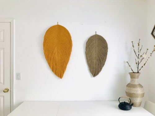 Set of Giant and XL fiber art leaf Sculpture- Mixed Leaf | Wall Hangings by YASHI DESIGNS