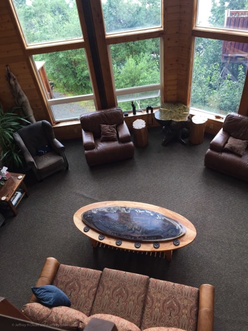 Bear Trails and Tall Tales - Decorative Coffee Table | Tables by Jeffrey H Dean | Bear Trail Lodge in King Salmon