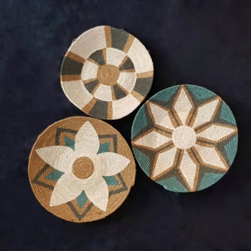 3 Pieces Pastel Colors Wall Plate Decor | Decorative Plate in Decorative Objects by Sarmal Design