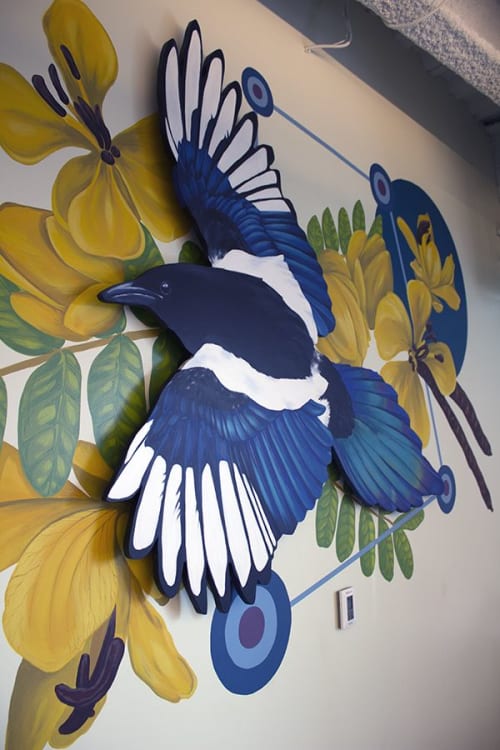 Corvus Magpie | Murals by Sophy Tuttle Studios | Corvus Insurance in Boston