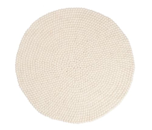 White felt ball rug | Rugs by Sukhi