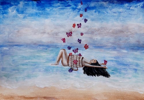 Letting go | Oil And Acrylic Painting in Paintings by Elena Parau