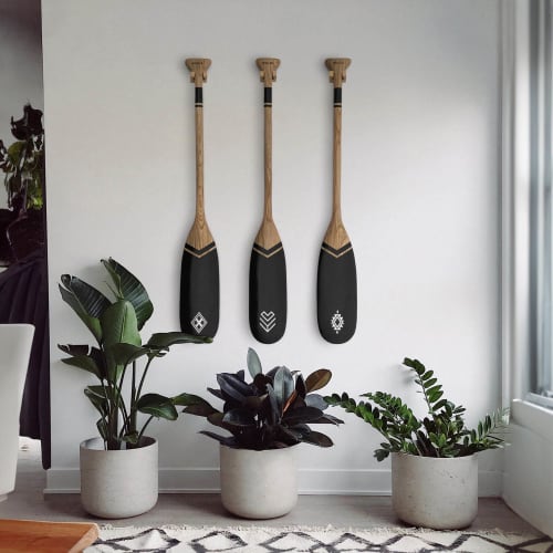 Black Wagülen Painted Paddle - Decor Object | Wall Hangings by Hualle
