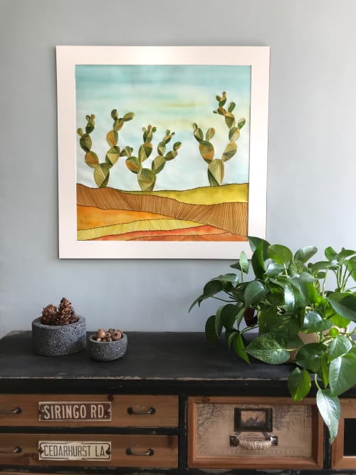 La nopalera (SOLD) | Mixed Media by Laila Vazquez