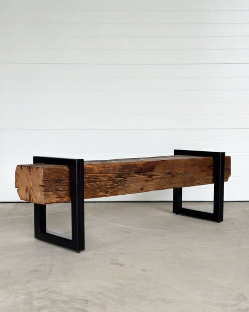 Modern Barn Beam Bench | Benches & Ottomans by The Rustic Hut