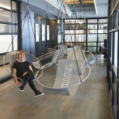 Embroidery hanging swing seat - Design your own | Chairs by Studio Stirling | MESH Club in Johannesburg