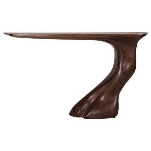 Amorph Frolic Console, Stained Graphite Walnut, Wall-Mounted | Console Table in Tables by Amorph