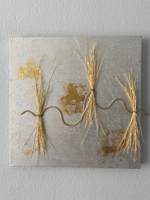Haystacks at Harvest Time | Mixed Media in Paintings by carolrbruno
