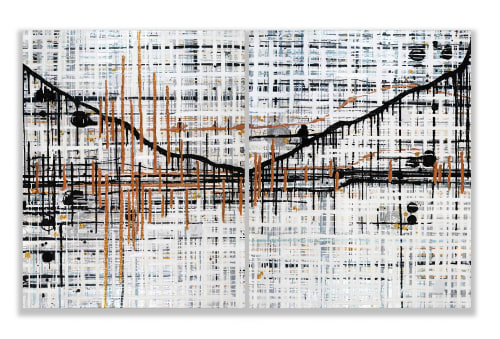 Urban Sprawl Grid Diptych | Paintings by Kari Souders | Broad + Noble in Philadelphia