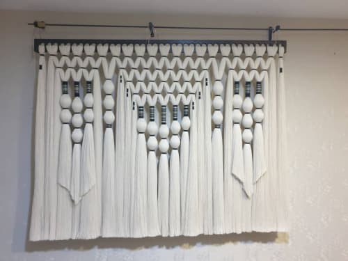 160×130 cm Boho Macrame Wall Hanging with Tassels | Tapestry in Wall Hangings by Sarmal Design