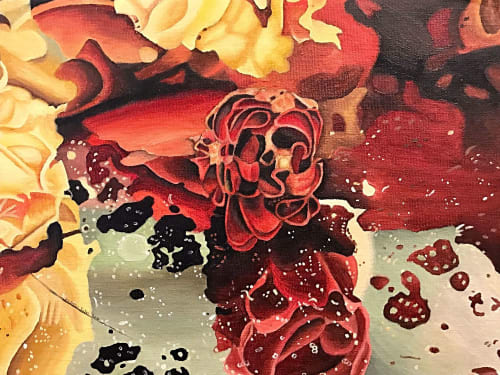 Flower Reflection - oil painting | Oil And Acrylic Painting in Paintings by Melissa Patel