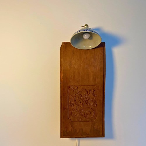 Suspended Moment — Wall Sculptural Lamp with Republic-Era Po | Sconces by Loom&Drift