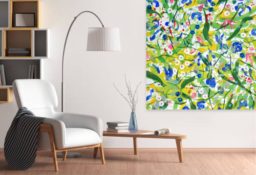 Verte (48x48x1.5") | Oil And Acrylic Painting in Paintings by Valerie Capewell