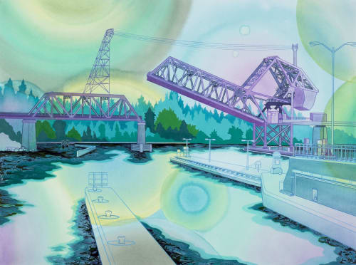 Thruway | Oil And Acrylic Painting in Paintings by Elizabeth Gahan | Equinox Studios in Seattle