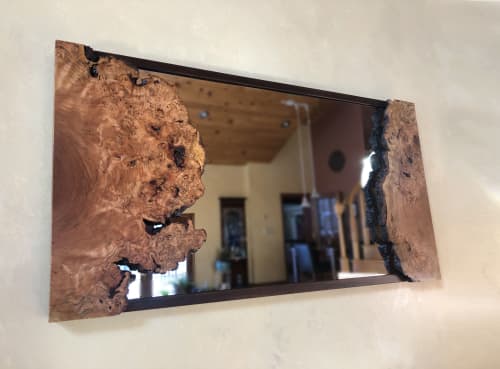 Live Edge Mirror - Cherry Burl - one-of-a-kind, Wood Wall Mi | Decorative Objects by thomas weber