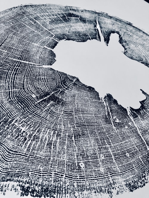 Iowa Oak. Original woodcut print on 24x36 inch Paper | Prints by Erik Linton