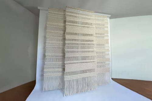 Triptych Fiber Art Hangings | Wall Hangings by MACRO MACRAME by Maeve Pacheco