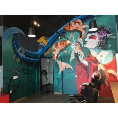 Indoor Mural | Murals by Ashley Montague | Bishops Haircuts - Hair Color in Vancouver