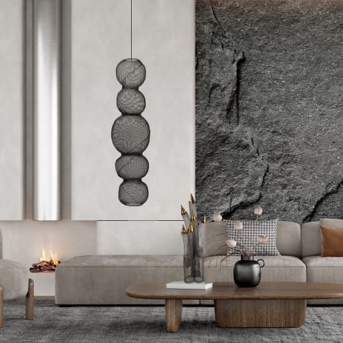 Steel Wire Mesh Ceiling Hung Sculpture #19 | Sculptures by Anne Lindsay