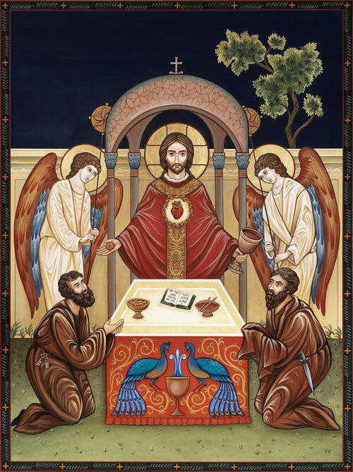 Communion of the Apostles, Center Panel - Prints on Paper | Art & Wall Decor by Ruth and Geoff Stricklin (New Jerusalem Studios)