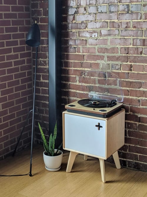 Boop Box Plus in Maple / Record Player Stand / Vinyl Storage | Media Console in Storage by Max Moody Design