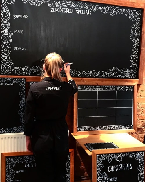 Chalboard Menu | Signage by 2 Sisters | Zerodegrees Microbrewery & Restaurant Reading in Reading