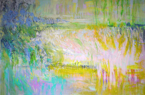 Etude, Oversize Abstract Oil Painting 60" x 90" | Oil And Acrylic Painting in Paintings by Dorothy Fagan Fine Art: Joy's Garden