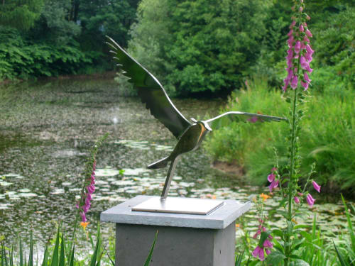 Pewit Stainless Steel Sculpture Of A Pewit | Sculptures by Jeroen Stok