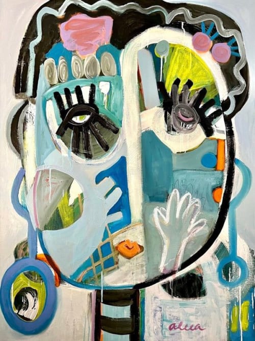 Material Girl | Sold | Oil And Acrylic Painting in Paintings by Aleea Jaques