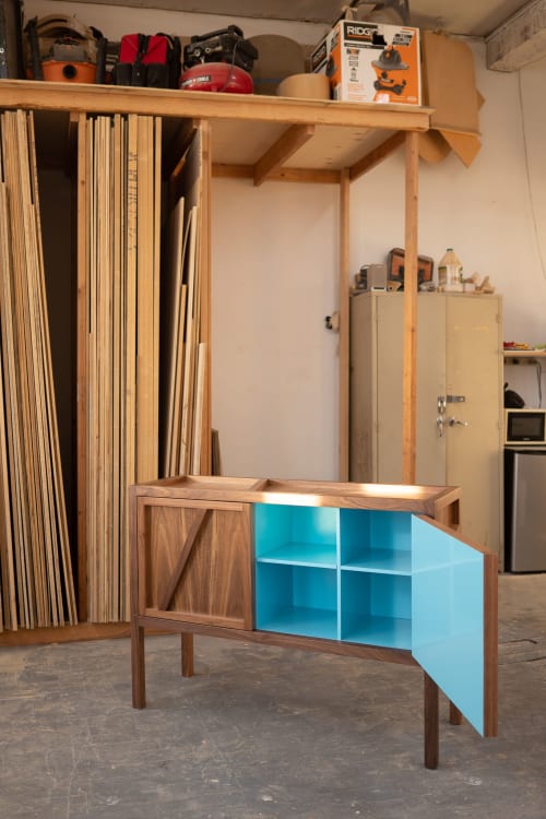 Inside-Out Corto, Sideboard Cabinet, Cerulean Blue | Storage by Sergio Mannino Studio