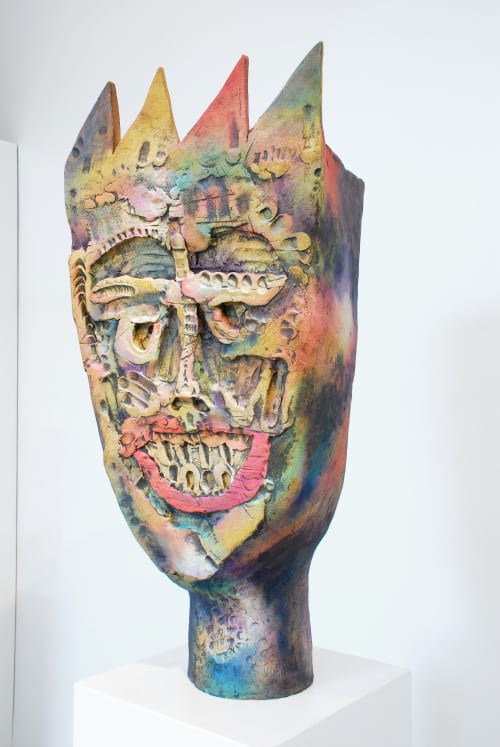 Flat faced head #1 | Sculptures by Luke Armitstead Studio | Seattle, WA in Seattle
