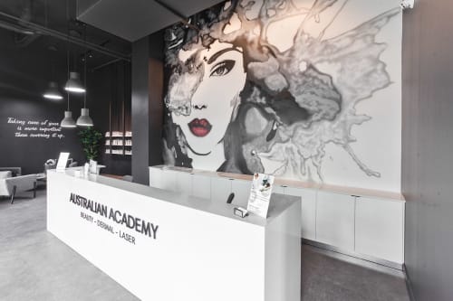 Australian Academy Of Beauty, Dermal & Laser - Entrance Mura | Murals by Blackbook Ink | Australian Academy of Beauty Dermal & Laser RTO 90094 in Rockdale