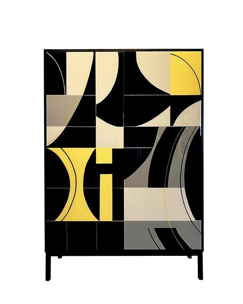 The Grey Bossa Armoire Mix Media Art Doors | Storage by Morgan Clayhall