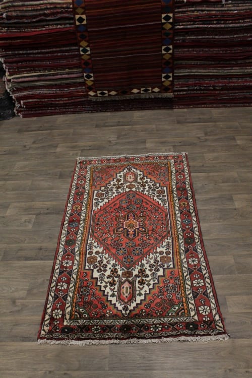 Semi Antique Bittersweet Red Tribal 3' 8" x 6' 5" Hamedan | Rugs by Magic Rugs