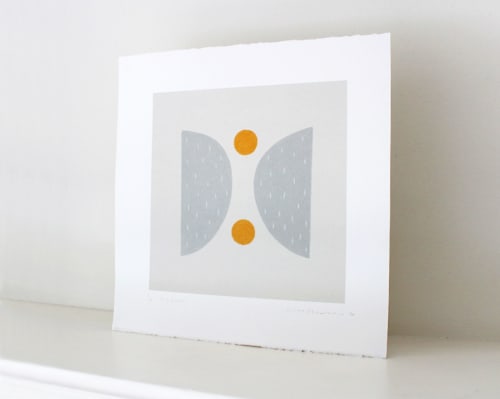 Grey Curves - original handmade silkscreen print