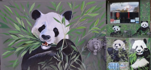 Panda Bears | Street Murals by Murals By Marg | Sichuan Garden Restaurant in Toronto