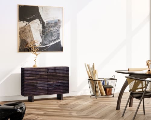 Cabinet of Ebonized English Oak and Polished Resin | Console Table in Tables by Jonathan Field