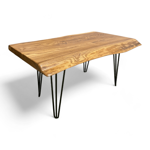 Live Edge English Elm Coffee Table with Steel Hairpin Legs | Tables by Carlberg Design