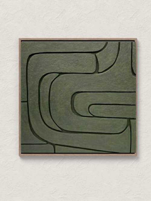 Green Geometric 3d wALL ART | Mixed Media by Serge Bereziakq-