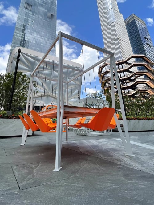 Duffy London Swing Table, 8 Persons | Chairs by Duffy London | Hudson Yards in New York