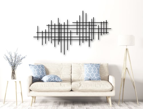 "Linear II" Metal Wall Art Sculpture | Wall Hangings by Karo Studios | Los Angeles in Los Angeles