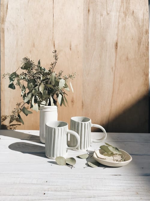 Ceramic Lined Mug in Grey | Drinkware by Bridget D