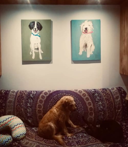 Dog Paintings | Oil And Acrylic Painting in Paintings by Lulu Bella Art