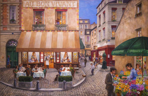 Evening In Paris | Oil And Acrylic Painting in Paintings by Jennifer Ewing