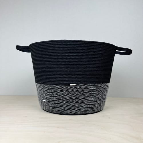 Large black cotton rope storage basket for the home | Storage by Crafting the Harvest