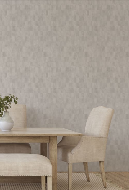 Mother of Pearl Wallpaper in Warm Grey