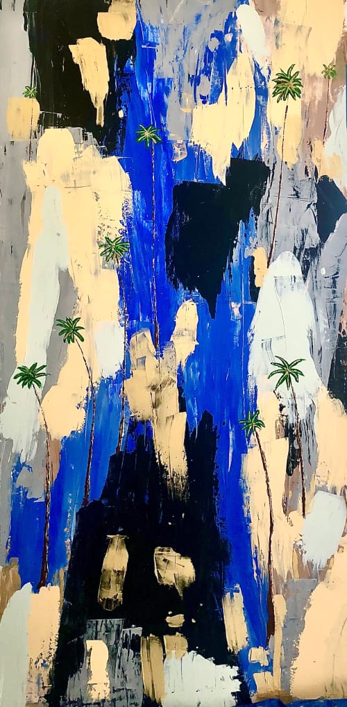California Waterfall | Paintings by Dutch Montana Art | Private Residence - Corona Del Mar, Newport Beach in Newport Beach