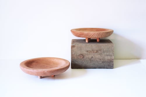 Footed Bowl | Red Oak | Serving Bowl in Serveware by Indwell